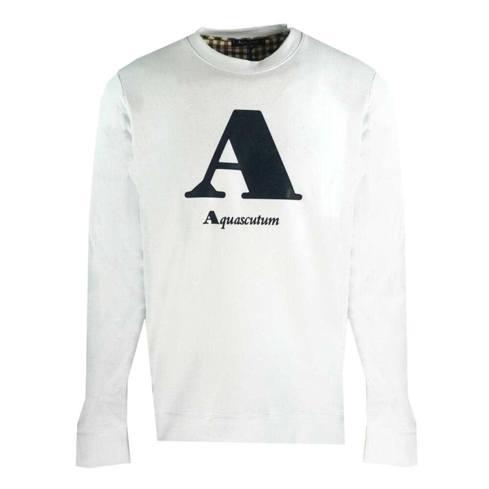 Aquascutum Mens Logo Sweatshirt / White